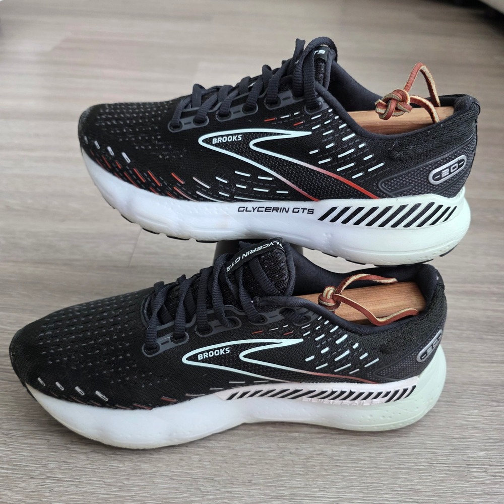 Brooks Glycerin GTS 20 Womens Running Shoes Black White 1203701B045 Size 7.5